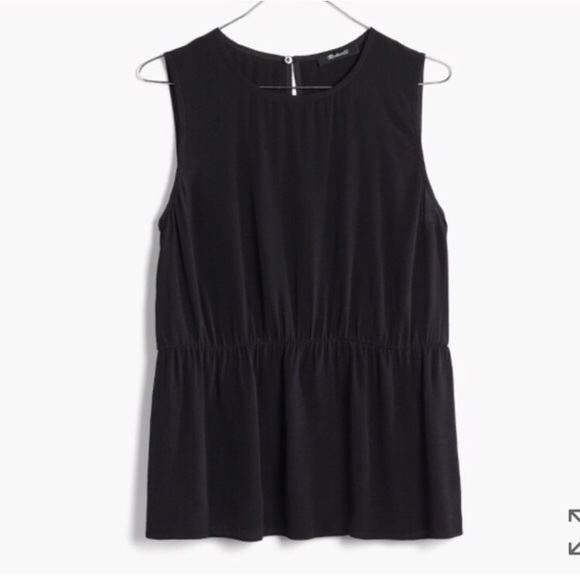 Madewell Tops - NWT $79 MADEWELL Black Ruffle Peplum Top XXS